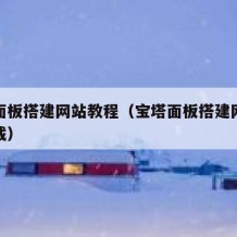 宝塔面板搭建网站教程（宝塔面板搭建网站教程下载）