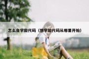 怎么自学敲代码（想学敲代码从哪里开始）