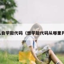 怎么自学敲代码（想学敲代码从哪里开始）