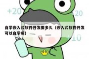 自学嵌入式软件开发要多久（嵌入式软件开发可以自学嘛）