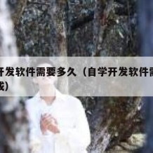 自学开发软件需要多久（自学开发软件需要多久完成）