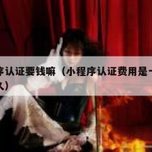 小程序认证要钱嘛（小程序认证费用是一年还是永久）