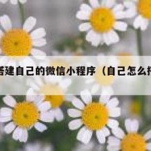 如何搭建自己的微信小程序（自己怎么搭建小程序）
