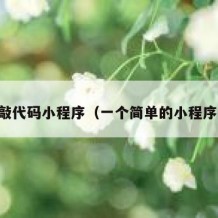 自己敲代码小程序（一个简单的小程序代码）