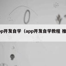 app开发自学（app开发自学教程 推荐）