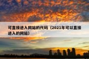 可直接进入网站的代码（2021年可以直接进入的网站）