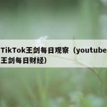 TikTok王剑每日观察（youtube王剑每日财经）