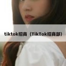 tiktok招商（TikTok招商部）