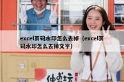 excel页码水印怎么去掉（excel页码水印怎么去掉文字）