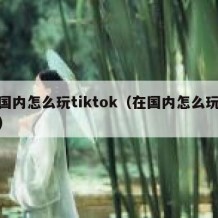 在国内怎么玩tiktok（在国内怎么玩欧服）