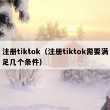 注册tiktok（注册tiktok需要满足几个条件）