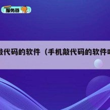 手机敲代码的软件（手机敲代码的软件叫什么）