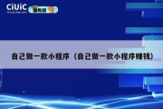 自己做一款小程序（自己做一款小程序赚钱）