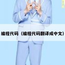 编程代码（编程代码翻译成中文）