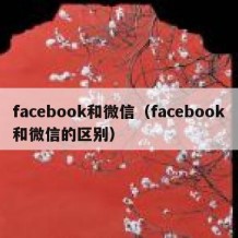 facebook和微信（facebook和微信的区别）