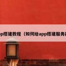 app搭建教程（如何给app搭建服务器）