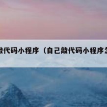 自己敲代码小程序（自己敲代码小程序怎么做）