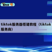 tiktok服务器搭建教程（tiktok服务商）