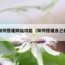 自己如何搭建网站功能（如何搭建自己的网页）