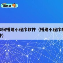 自己如何搭建小程序软件（搭建小程序的方式有几种）