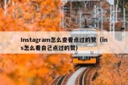 Instagram怎么查看点过的赞（ins怎么看自己点过的赞）