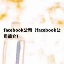 facebook公司（facebook公司简介）