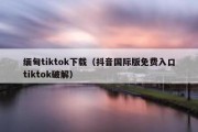 缅甸tiktok下载（抖音国际版免费入口tiktok破解）