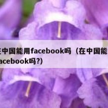 在中国能用facebook吗（在中国能用Facebook吗?）