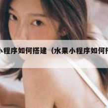 水果小程序如何搭建（水果小程序如何搭建商品）