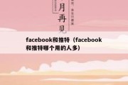 facebook和推特（facebook和推特哪个用的人多）