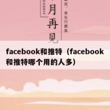 facebook和推特（facebook和推特哪个用的人多）