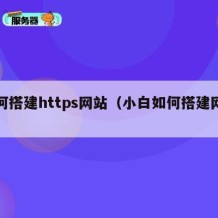 如何搭建https网站（小白如何搭建网站）