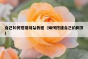 自己如何搭建网站教程（如何搭建自己的网页）