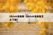 tiktok电脑版（tiktok电脑版怎么下载）