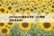 instagram被禁止评论（ins限制评论怎么办）