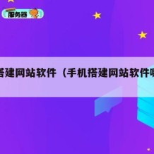 手机搭建网站软件（手机搭建网站软件哪个好）