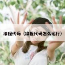 编程代码（编程代码怎么运行）