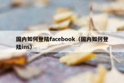 国内如何登陆facebook（国内如何登陆ins）