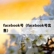 facebook号（facebook号出售）