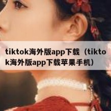 tiktok海外版app下载（tiktok海外版app下载苹果手机）