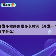 自学开发小程序需要多长时间（开发一个小程序需要学什么）