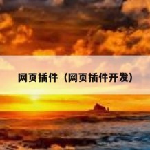 网页插件（网页插件开发）