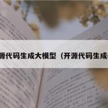 开源代码生成大模型（开源代码生成器）