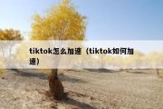 tiktok怎么加速（tiktok如何加速）