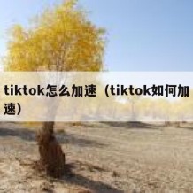 tiktok怎么加速（tiktok如何加速）