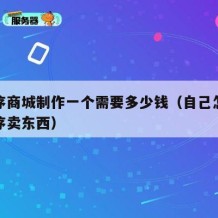 小程序商城制作一个需要多少钱（自己怎么做小程序卖东西）
