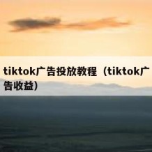 tiktok广告投放教程（tiktok广告收益）