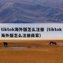 tiktok海外版怎么注册（tiktok海外版怎么注册商家）