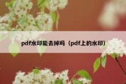 pdf水印能去掉吗（pdf上的水印）