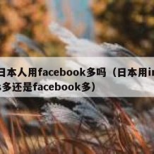 日本人用facebook多吗（日本用ins多还是facebook多）